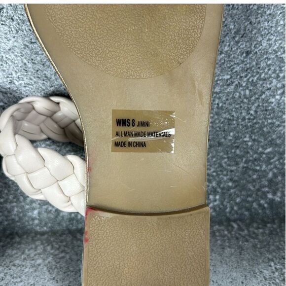 Dolce Vita Ivory Faux Leather Braided Slides Sandals Size 7.5 - Picture 6 of 6